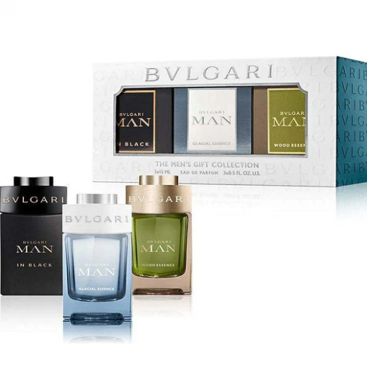 Bvlgari The Men's Gift Collection Set 3 x 15ml edp Man in Black + Glacial Essence + Wood Essence
