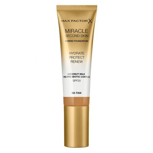 Max Factor Miracle Second Skin Hybrid Foundation SPF20 09 Tan 30ml