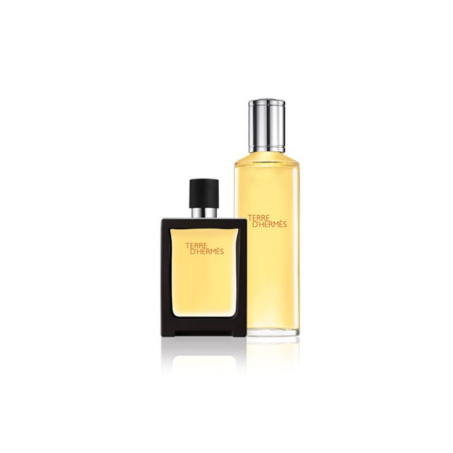 Hermès Terre d'Hermès set 30ml parfum spray + 125ml parfum flacon navulling